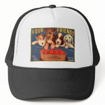 Four Friends Vintage Tomato Crate Label Trucker Hat