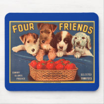 Four Friends Vintage Tomato Crate Label Mouse Mat