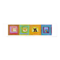 Four fun dogs - Pomeranians and chihuahuas posters