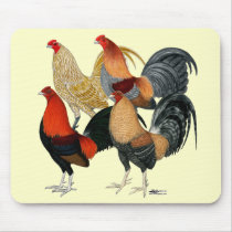 Four Game Cocks Mouse Pads