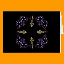 Four Golden Arrows Fractal Art cards