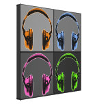 Four Graphic Headphones Gallery Wrapped Canvas