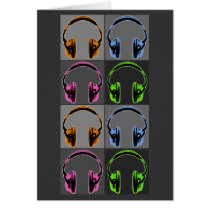 Four Graphic Headphones Card