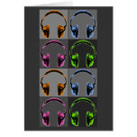 Four Graphic Headphones cards