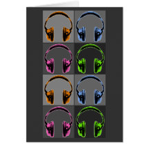 Four Graphic Headphones Card