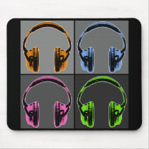 Four Graphic Headphones Mousepad