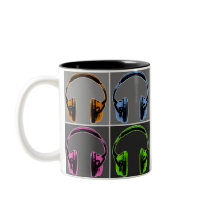 Four Graphic Headphones Coffee Mugs