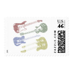 Four Grunge Guitars Stamps