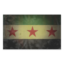 FOUR Grungy Syria Flag Rectangle Sticker