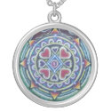 Four Heart Mandala Pendant by arteeclectica
