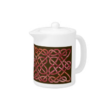 Four Hearts Knot Red on Brown