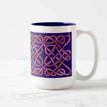 Four Heats Knot Red on Blue Coffee Mug