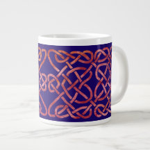 Four Heats Knot Red on Blue Extra Large Mug