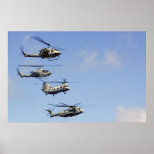 Four Helicopters Posters