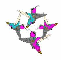 Four Hummingbirds Tree Ornament Photo Sculpture photo sculptures
