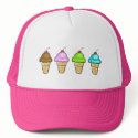four ice creams hats