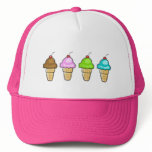 four ice creams hats