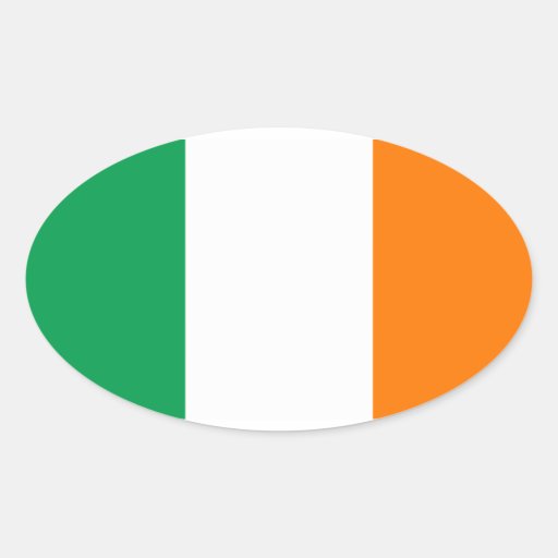 FOUR Ireland Flag Oval Stickers