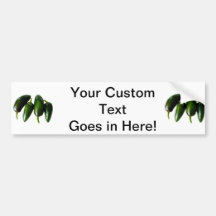 Four Jalapeno Peppers Green Photograph Bumper Stickers