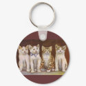Four Kittens At Attention Key Chain keychains by kimmyklassickorner Four Kittens At Attention Key Chain keychains