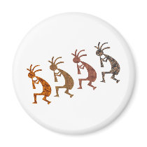 Four Kokopelli Refrigerator Magnet