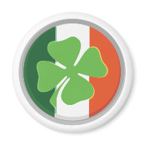 Four-Leaf Clover and Irish Flag Colors magnets by rmadigan Four-Leaf Clover and Irish Flag Colors magnets