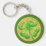 Four Leaf Clover - Faith Hope Love Luck Keychain