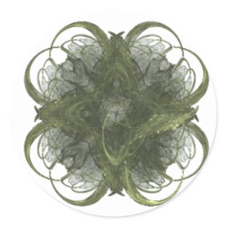 Four Leaf Clover Fractal Art sticker