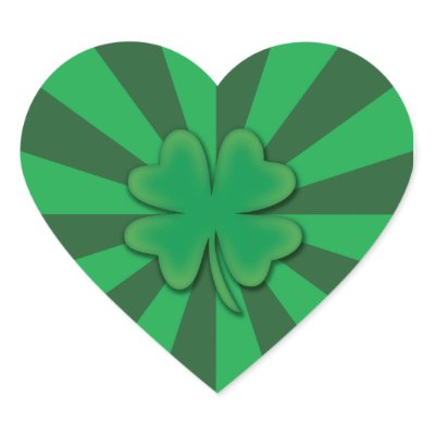 Four leaf clover heart stickers by rheasdesigns