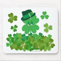 Four-Leaf Clover in Hat mousepads