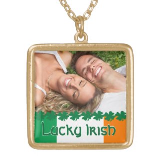 Four Leaf Clover Lucky Irish Photo Necklace necklace