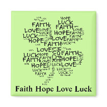 Four Leaf Clover Meaning: Hope, Faith, Love, Luck Fridge Magnets
