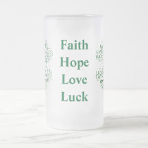 Four Leaf Clover Meaning: Hope, Faith, Love, Luck Coffee Mug