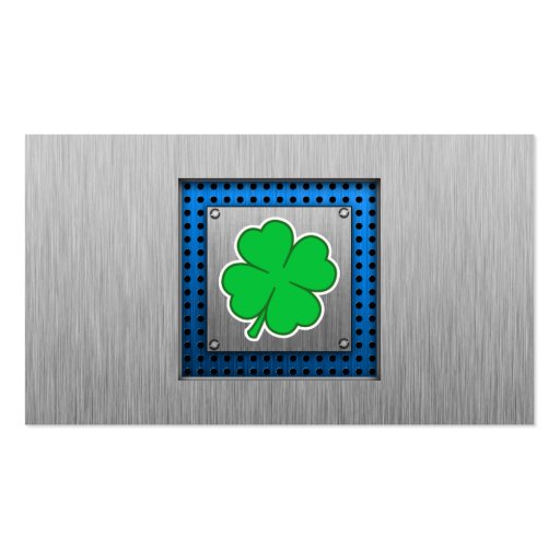 Four Leaf Clover; metal-look Business Card (back side)