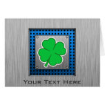 Four Leaf Clover; metal-look Card