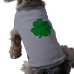 Four Leaf Clover; metal-look Dog T-shirt