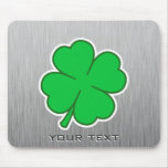 Four Leaf Clover; metal-look Mousepad
