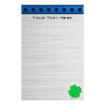 Four Leaf Clover; metal-look Stationery Design