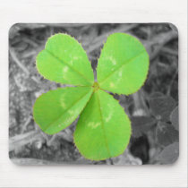 Four Leaf Clover Mousepad - Black & White & Color