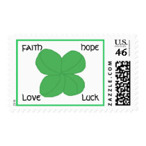 Four-leaf Clover - postage stamps by Horseshoes3 Four-leaf Clover - postage stamps