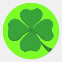 Four Leaf Clover Round Stickers