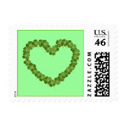 Four Leaf Clover Shamrock Heart Postage stamp