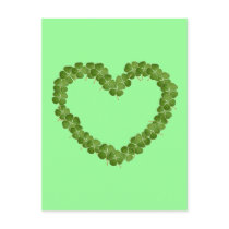 Four Leaf Clover Shamrock Heart Post Cards