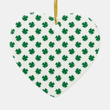 Four leaf clovers in green christmas tree ornament