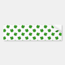 Four leaf clovers in green fade bumper sticker