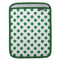Four leaf clovers in green iPad sleeve