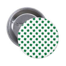 Four leaf clovers in green pinback button