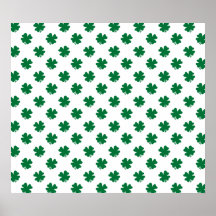 Four leaf clovers in green posters