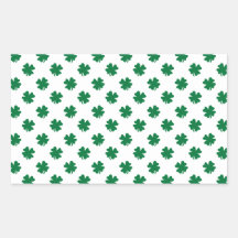 Four leaf clovers in green rectangle stickers