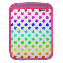 Four leaf clovers in rainbow sleeves for iPads